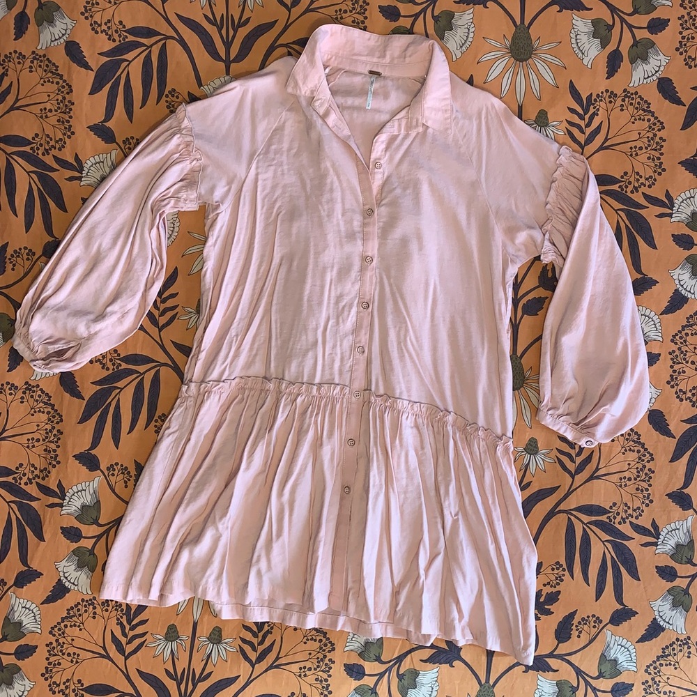 FP Light Pink Drop-waist Ruffle Dress Size Small